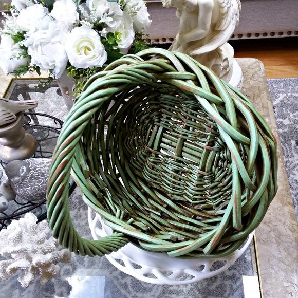 CHUNKY Vintage FARMHOUSE Cottage Distressed BASKET